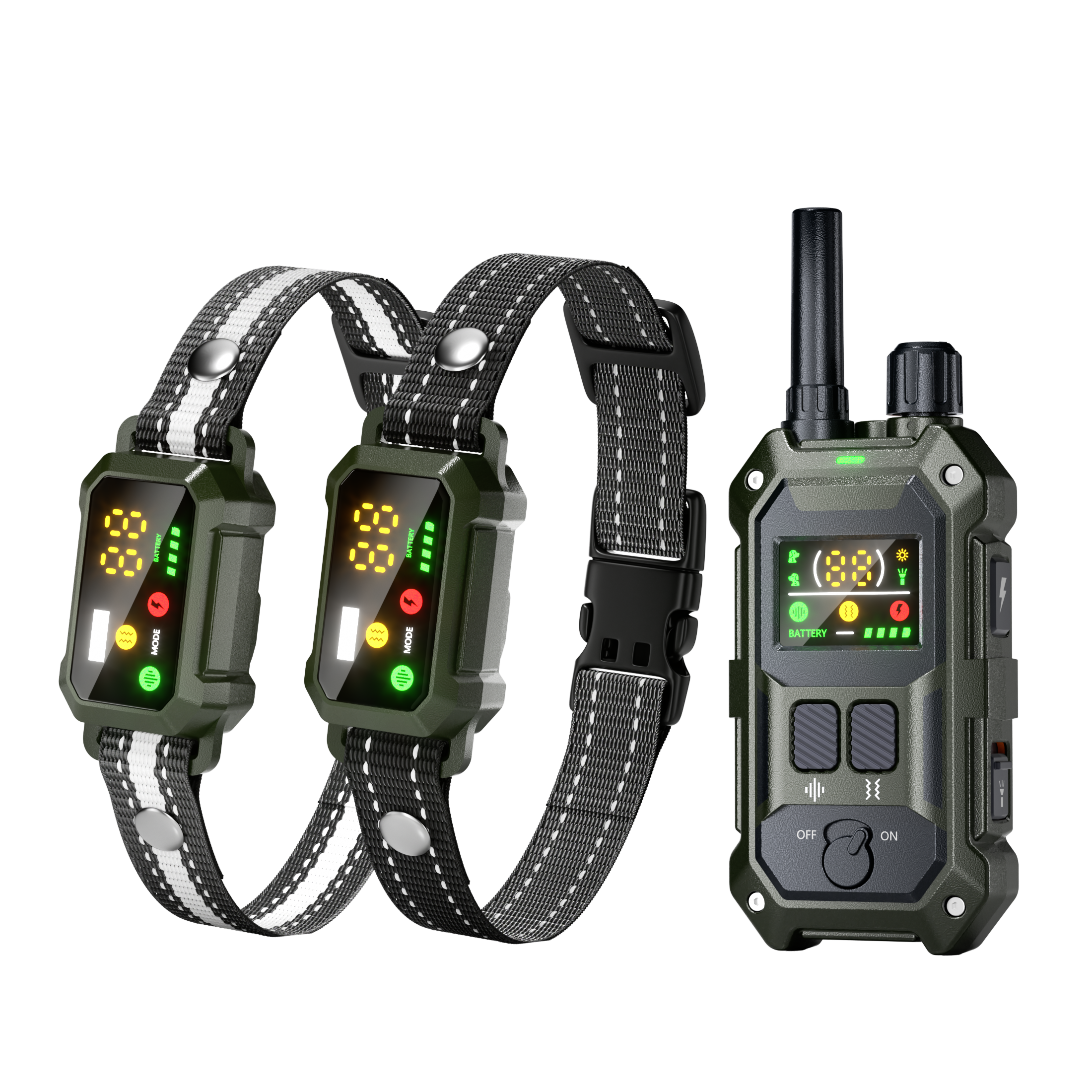 BLACKDOG Military Dog Shock Collar For 2 Dogs (Army green)