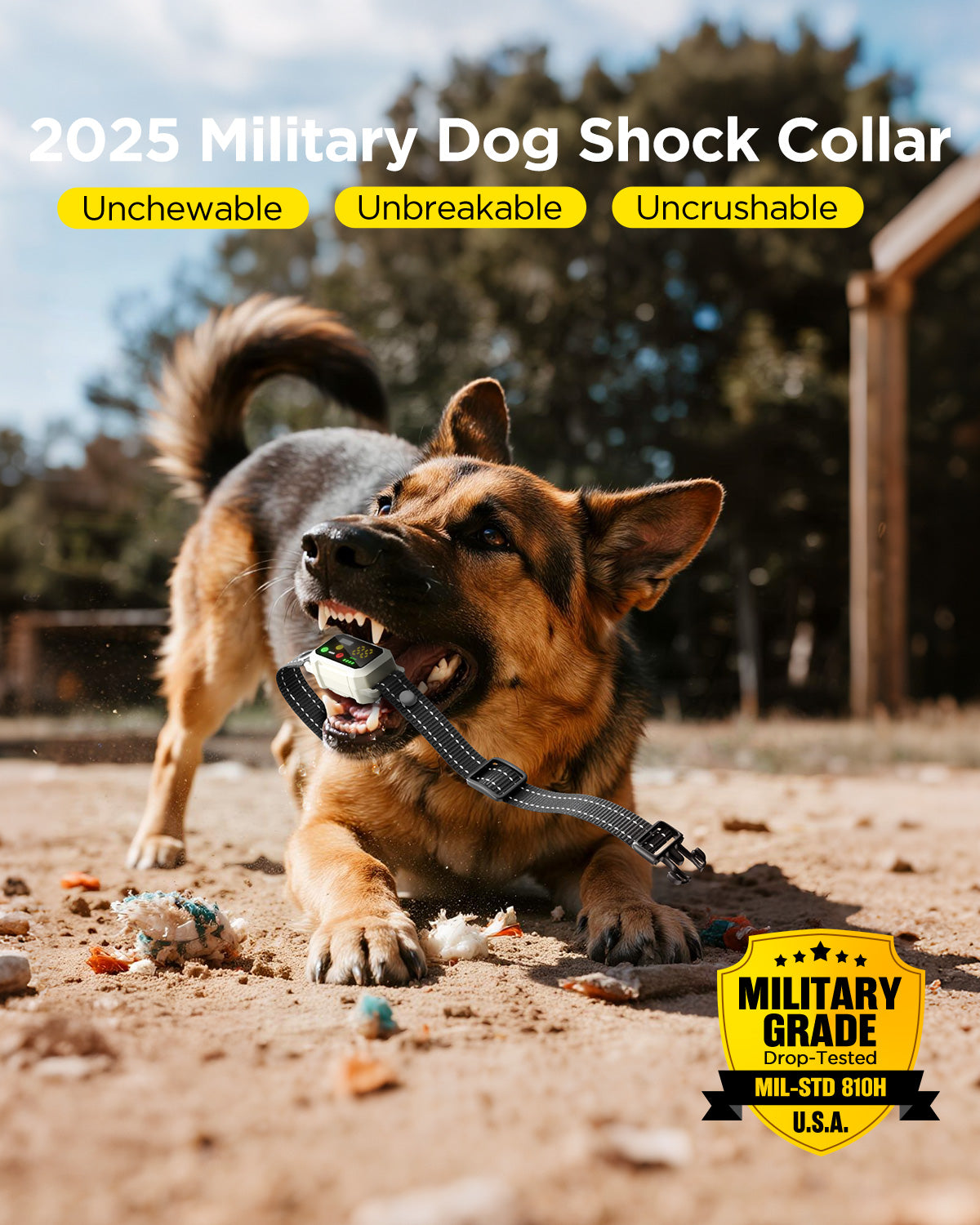 BLACKDOG Military Dog Shock Collar For 2 Dogs (white)