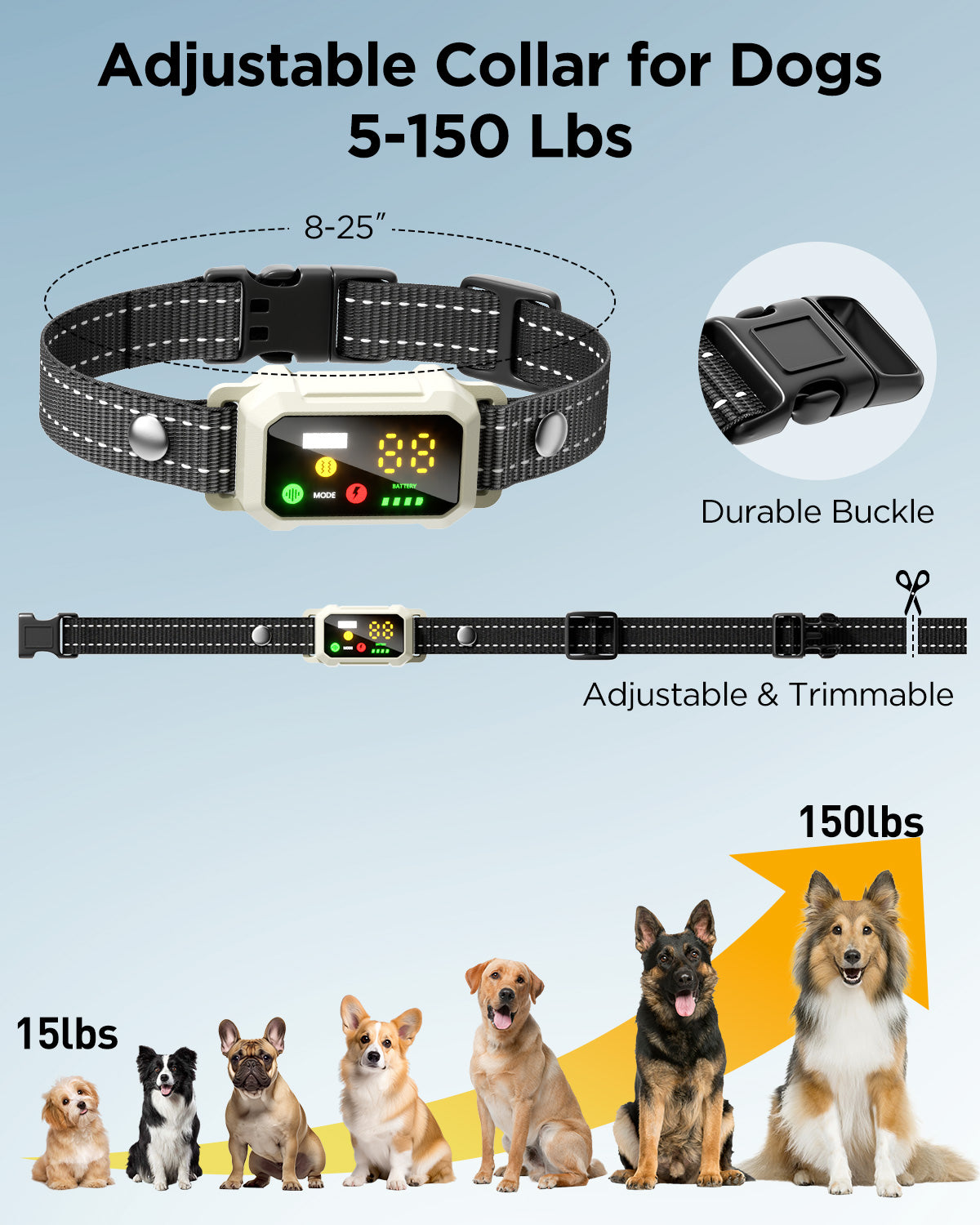 BLACKDOG Military Dog Shock Collar For 2 Dogs (white)